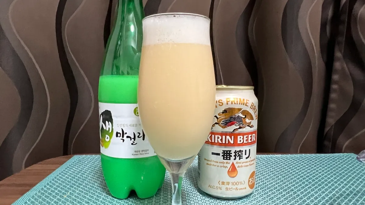 Makgeolli + Kirin Ichiban Shibori