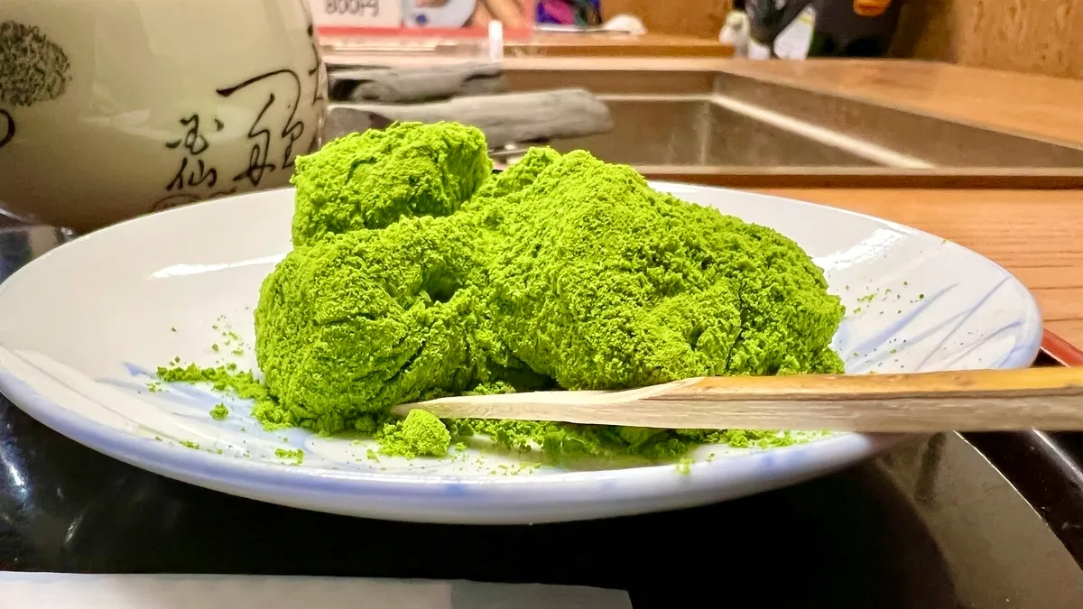 Warabi Mochi con Matcha