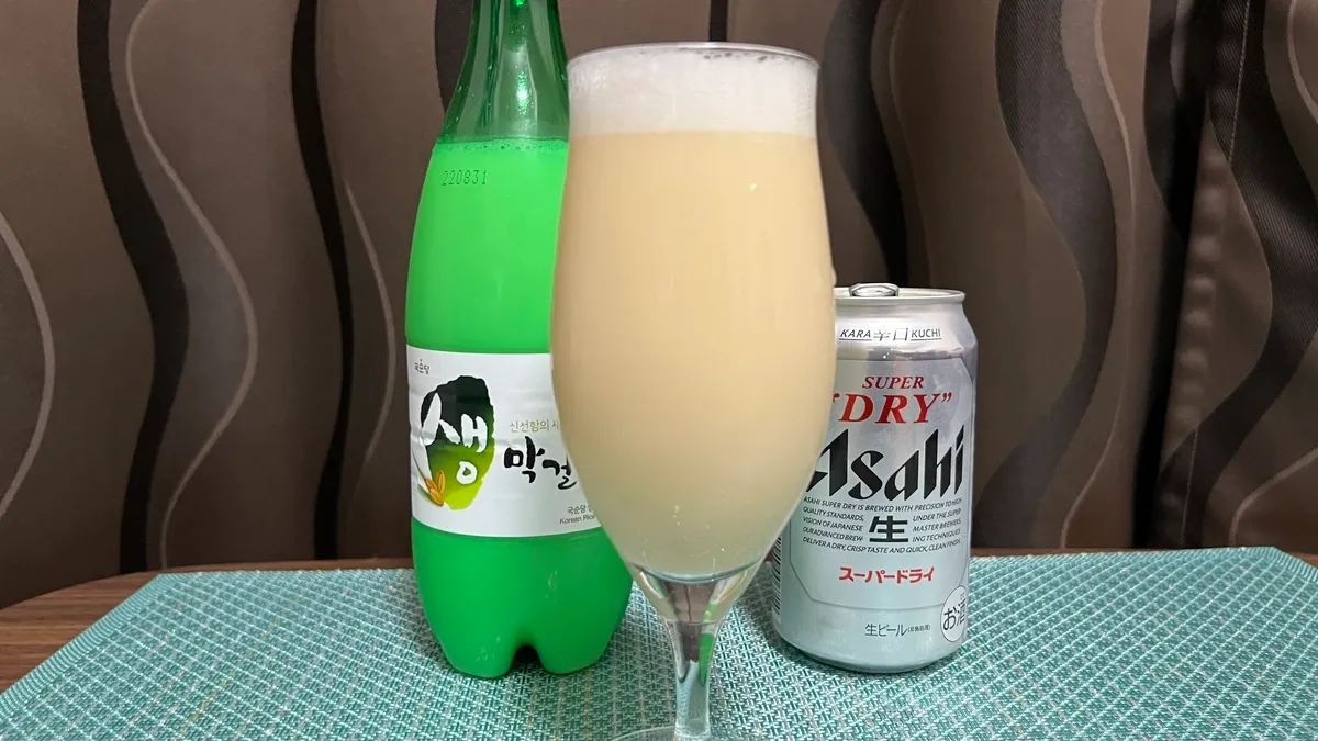 Makgeolli + Asahi Super Dry