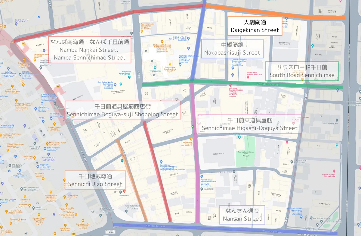 Mapa de Daigeki Minami-dori