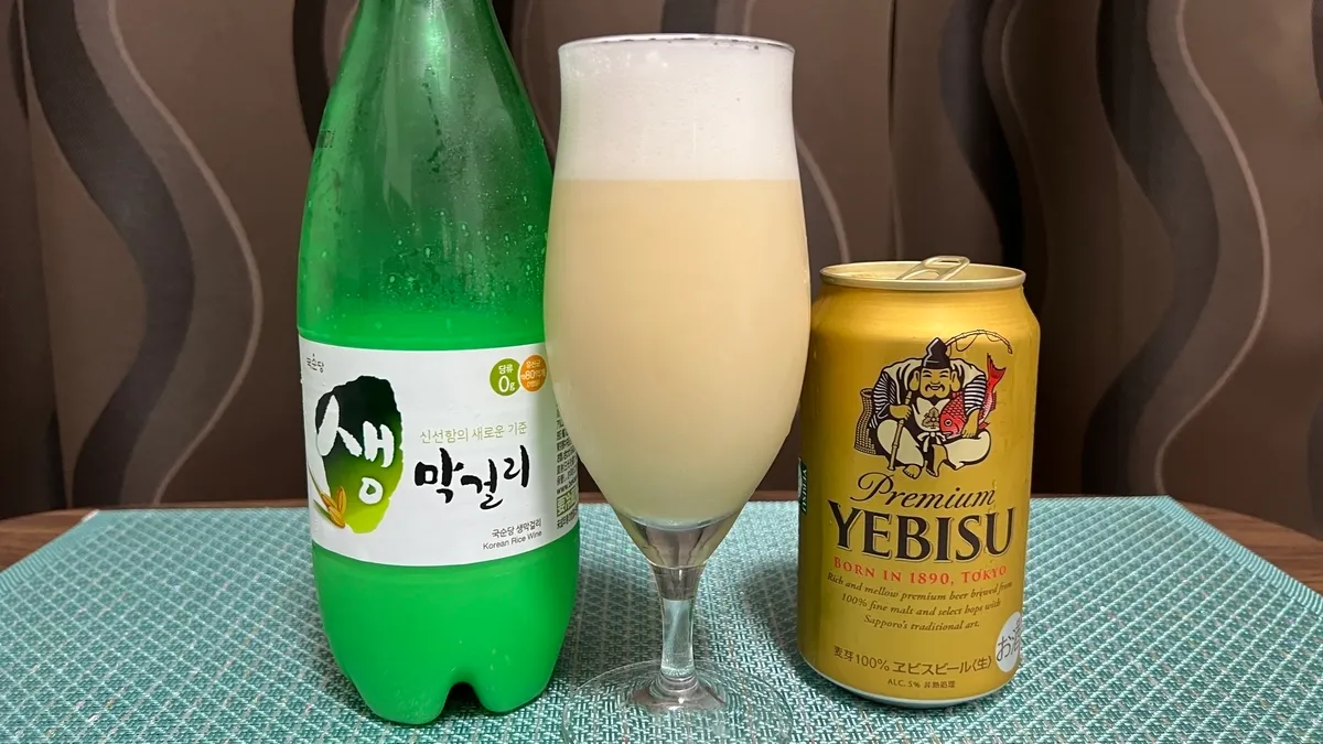 Makgeolli + Sapporo Yebisu Beer