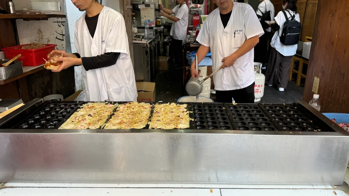 Preparación de takoyaki