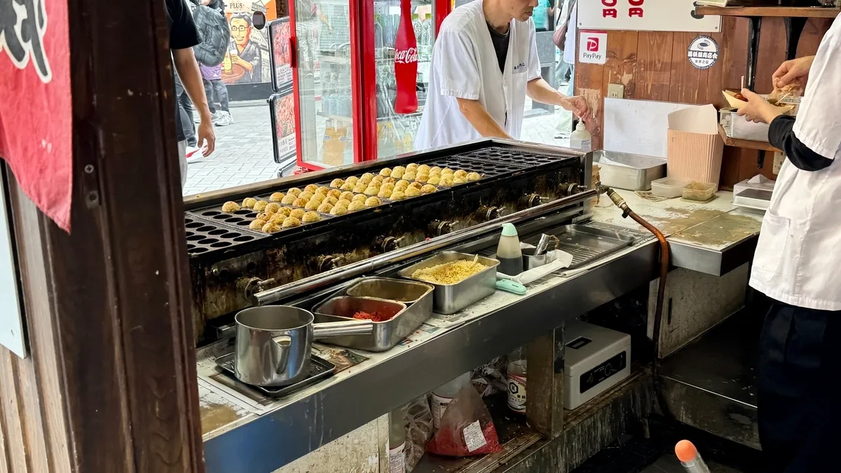 Preparación de takoyaki