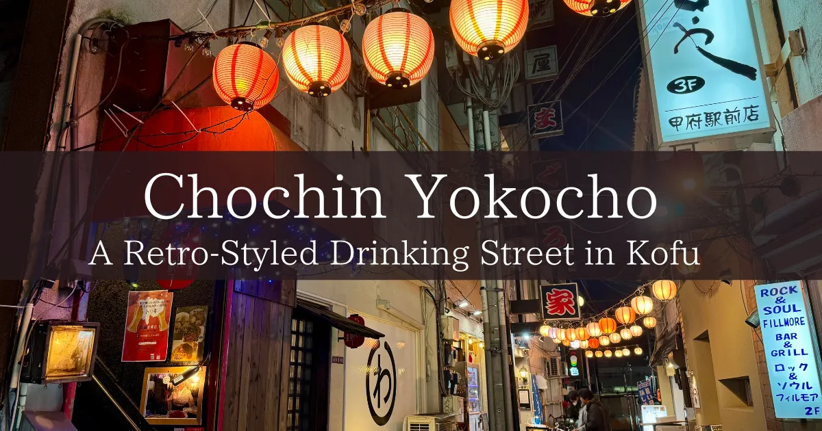 Chochin Yokocho, un distrito de entretenimiento nocturno frente a la estación Kofu