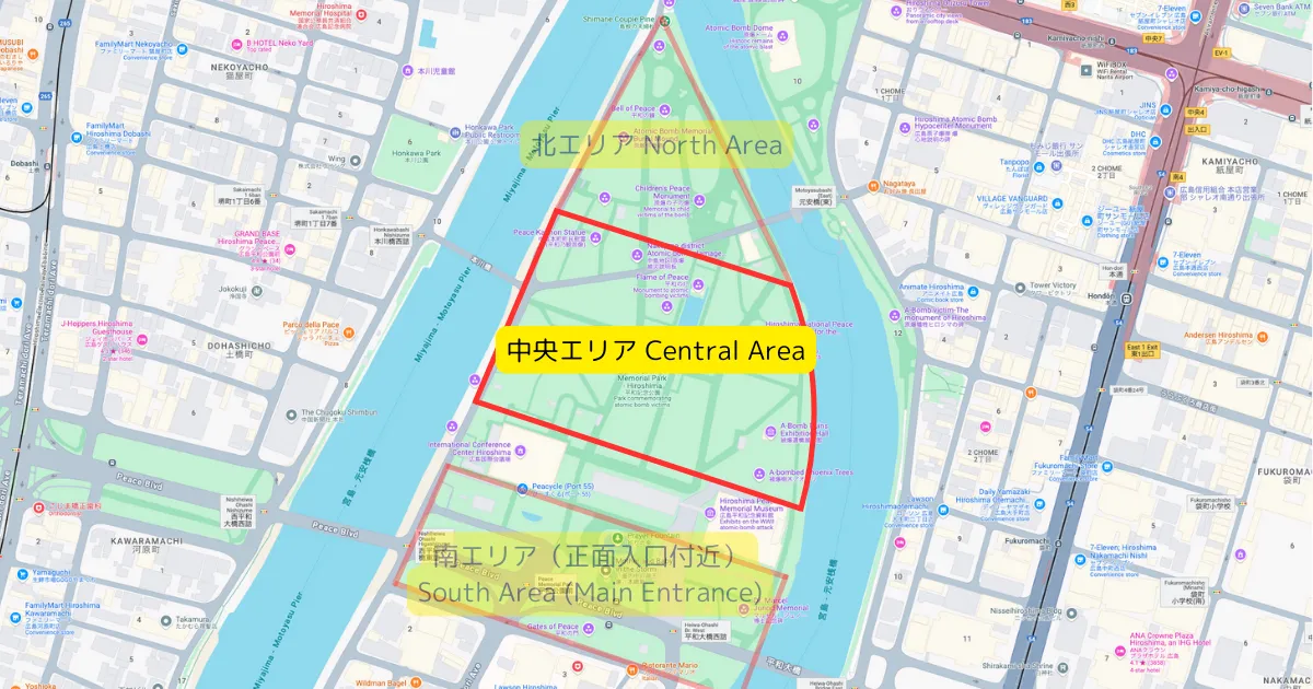 Mapa del área central