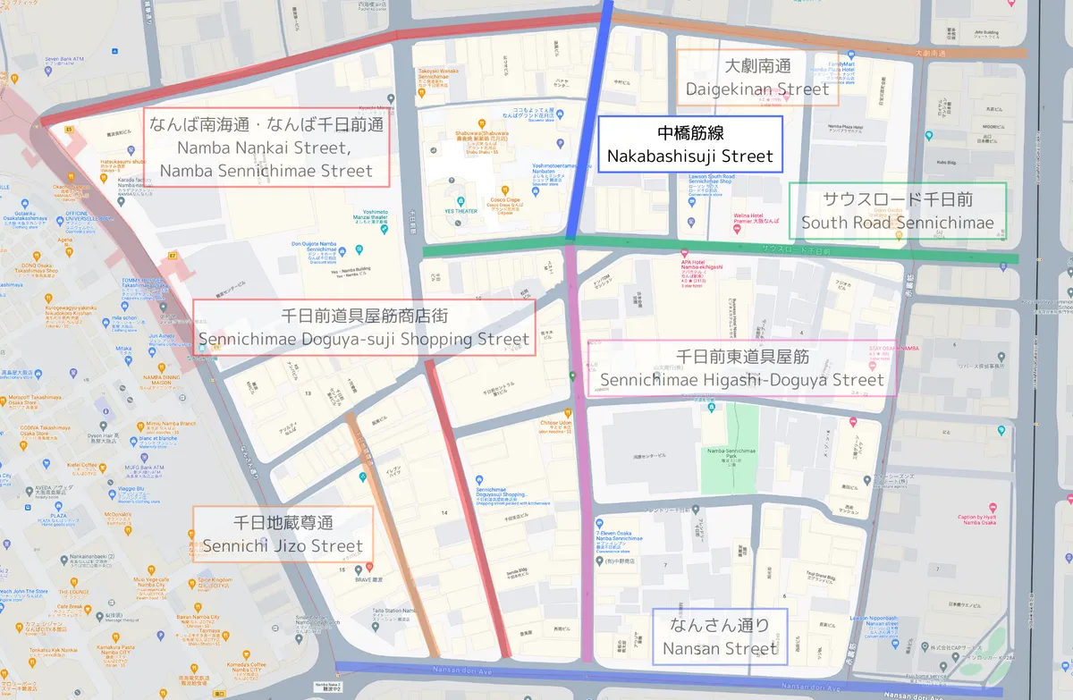 Mapa de la Línea Nakabashi