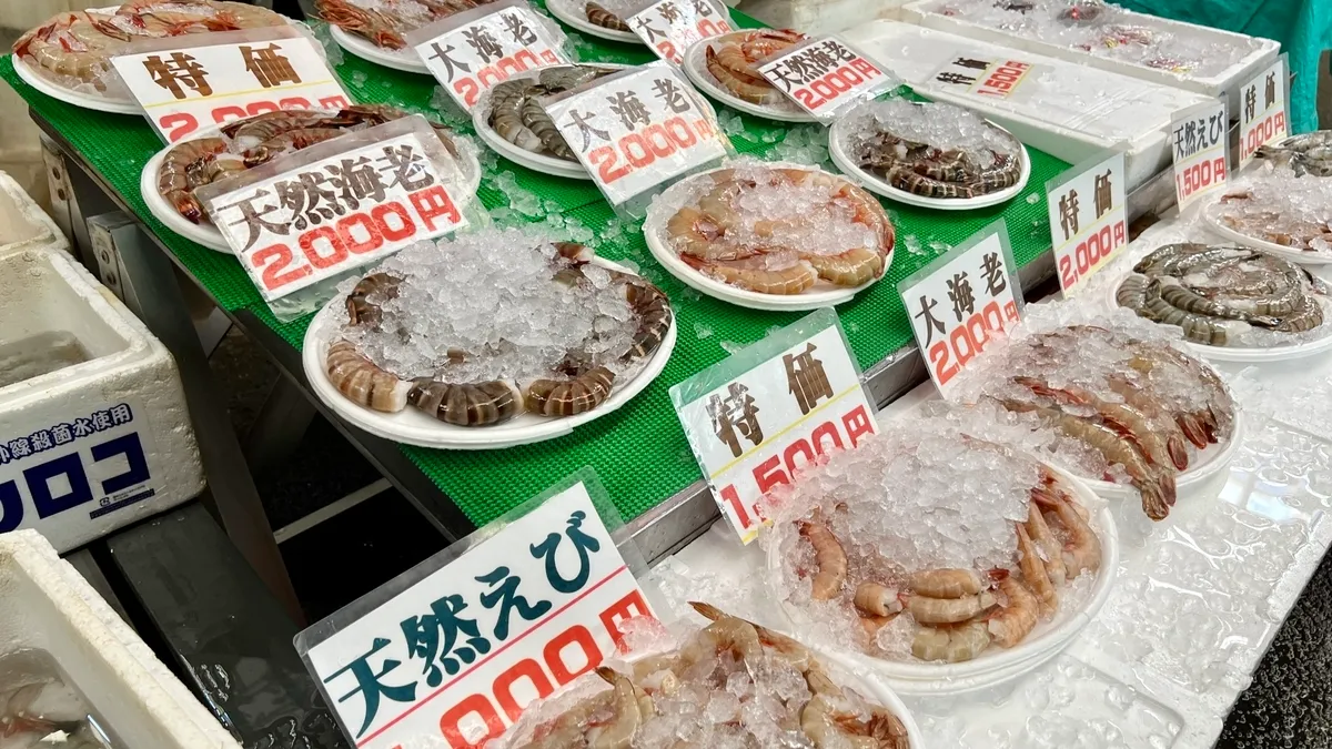 Camarones de la Tienda de Mariscos