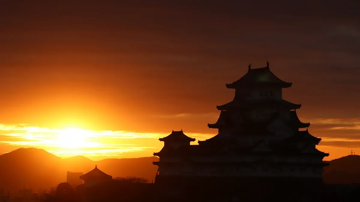 Castillo de Himeji al atardecer