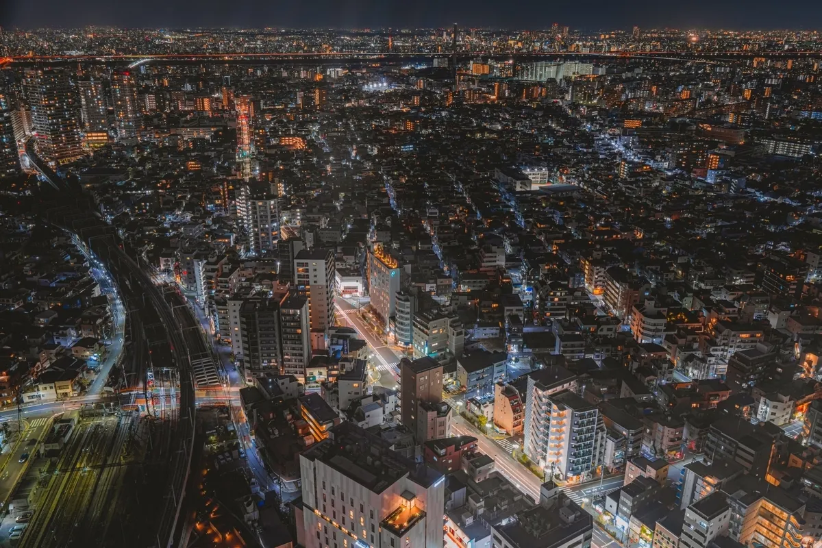 Vista nocturna desde el Skytree
