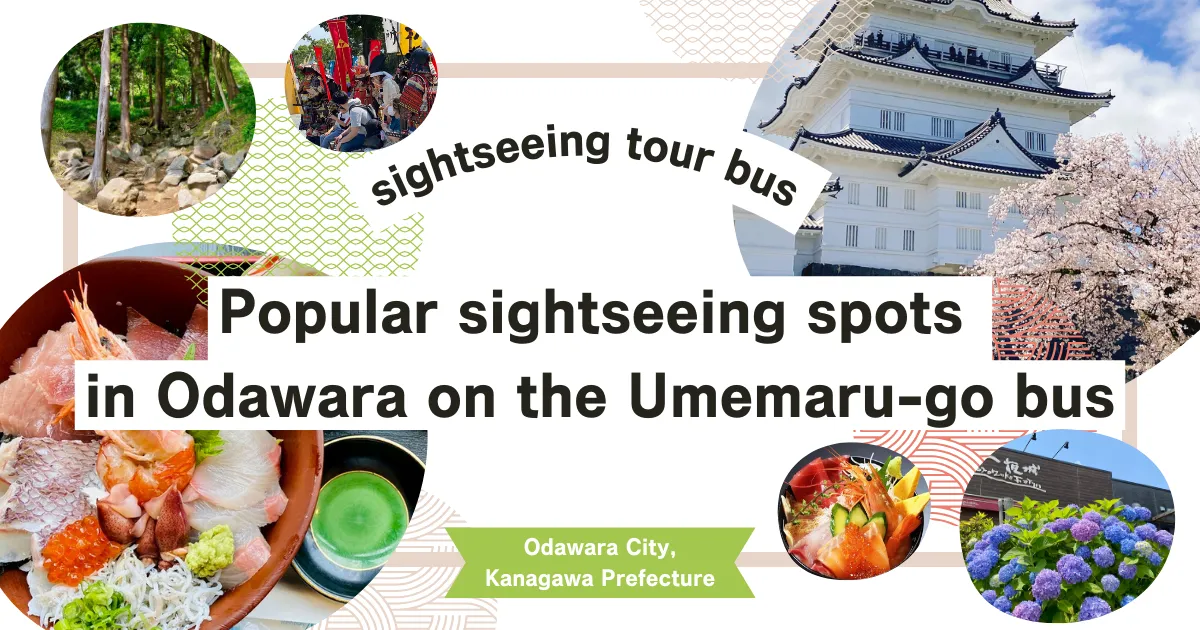 Lugares turísticos populares en Odawara a los que se puede acceder en el autobús turístico "Umemaru-go" que sale de la estación de Odawara